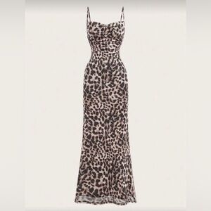 Leopard Print Maxi Dress with open back